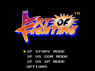 Art of Fighting title screen for Super Nintendo